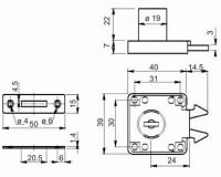 Замок для мебельных жалюзи механический 202 AKS — купить мебельную фурнитуру в Санкт-Петербурге | AKS мебель
