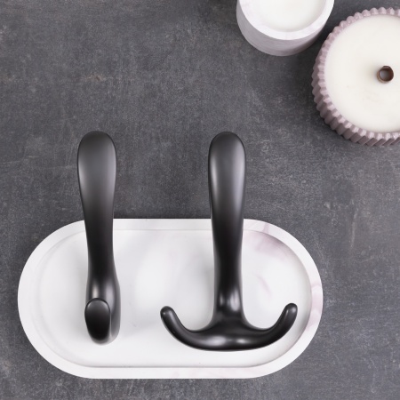 Крючок меб. двухрожковый мет. ROMA графит AKS — купить мебельную фурнитуру в Санкт-Петербурге | AKS мебель
