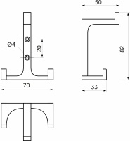 Крючок меб. трехрожковый мет. TRITON хром AKS — купить мебельную фурнитуру в Санкт-Петербурге | AKS мебель
