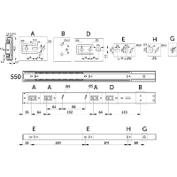 Направляющая шариковая L-550 h=45 PRIME by AKS SOFT CLOSE A черный — купить мебельную фурнитуру в Санкт-Петербурге | AKS мебель
