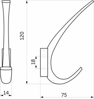 Крючок меб. двухрожковый мет. SKY хром AKS — купить мебельную фурнитуру в Санкт-Петербурге | AKS мебель
