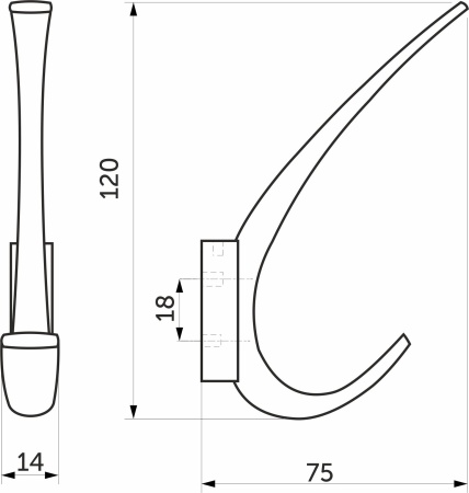 Крючок меб. двухрожковый мет. SKY хром AKS — купить мебельную фурнитуру в Санкт-Петербурге | AKS мебель
