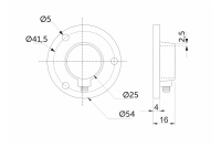 Крепление (розетка) трубы d25 (510А), хром AKS — купить мебельную фурнитуру в Санкт-Петербурге | AKS мебель
