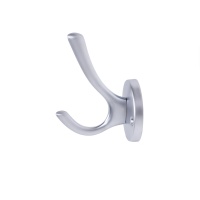 Крючок меб. двухрожковый мет. HORN хром матовый AKS — купить мебельную фурнитуру в Санкт-Петербурге | AKS мебель
