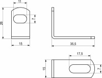 Уголок металлический удлиненный 35*27*15 — купить мебельную фурнитуру в Санкт-Петербурге | AKS мебель
