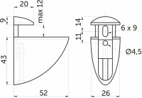 Полкодержатель PELIKAN малый сатин AKS — купить мебельную фурнитуру в Санкт-Петербурге | AKS мебель
