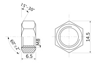 Гайка шестигранная М8 белый цинк (уп/20шт) AKS — купить мебельную фурнитуру в Санкт-Петербурге | AKS мебель
