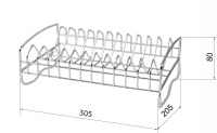Сушка настольная для посуды 305*80*205, хром AKS — купить мебельную фурнитуру в Санкт-Петербурге | AKS мебель
