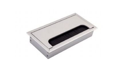 Пропуск кабельный металл 80х160мм алюминий AKS — купить мебельную фурнитуру в Санкт-Петербурге | AKS мебель
