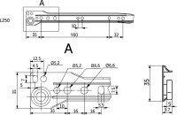 Направляющая роликовая L-250 0,8мм AKS белая — купить мебельную фурнитуру в Санкт-Петербурге | AKS мебель
