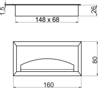 Пропуск кабельный металл 80х160мм алюминий AKS — купить мебельную фурнитуру в Санкт-Петербурге | AKS мебель
