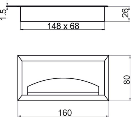 Пропуск кабельный металл 80х160мм алюминий AKS — купить мебельную фурнитуру в Санкт-Петербурге | AKS мебель
