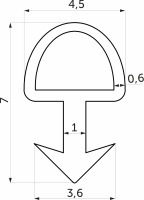 Уплотнитель для ручки-профиль в верхнюю базу, (4 пог. м = 1 упак) AKS — купить мебельную фурнитуру в Санкт-Петербурге | AKS мебель
