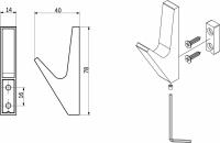 Крючок меб. однорожковый мет. FIX брашированное золото AKS — купить мебельную фурнитуру в Санкт-Петербурге | AKS мебель
