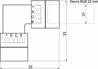 Соединитель электрический для светодиодных лент RGB 10 mm, угловой, HLT — купить мебельную фурнитуру в Санкт-Петербурге | AKS мебель
