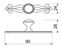 Ручка меб. кнопка мет. DGG36+DSD36 античное золото G4 AKS — купить мебельную фурнитуру в Санкт-Петербурге | AKS мебель
