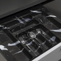 Лоток для столовых приборов 400 TR-05 (320～260*430～390*55), черно-серый мрамор AKS — купить мебельную фурнитуру в Санкт-Петербурге | AKS мебель
