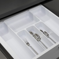 Лоток для столовых приборов 500 TR-04 (435～385*485～440*55), белый AKS — купить мебельную фурнитуру в Санкт-Петербурге | AKS мебель
