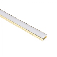 Профиль алюминиевый накладной SIRIUS-1407S с экраном, цвет золотой, 2м, AKS — купить мебельную фурнитуру в Санкт-Петербурге | AKS мебель
