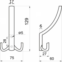 Крючок меб. трехрожковый мет. WP14 хром матовый GRIDLI — купить мебельную фурнитуру в Санкт-Петербурге | AKS мебель
