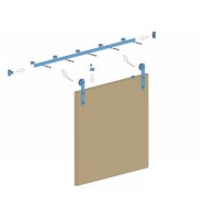 Комплект LOFT CLASSIC для 1 раздвижной двери AKS 120 кг (с направляющей L-3000 мм) — купить мебельную фурнитуру в Санкт-Петербурге | AKS мебель
