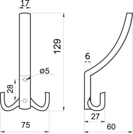 Крючок меб. трехрожковый мет. WP14 сатин GRIDLI — купить мебельную фурнитуру в Санкт-Петербурге | AKS мебель
