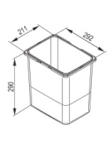 Контейнер PRAKTIKO 15L, серый REJS — купить мебельную фурнитуру в Санкт-Петербурге | AKS мебель
