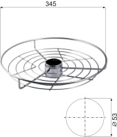 Корзина на трубу d50 центральная d350, хром AKS — купить мебельную фурнитуру в Санкт-Петербурге | AKS мебель
