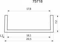 Профиль кромочный алюминиевый C-18 анода натуральная АЛЮТЕХ (3,0м) — купить мебельную фурнитуру в Санкт-Петербурге | AKS мебель
