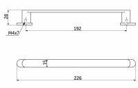 Ручка меб. скоба мет. GRAND 192 шлифованный никель, AKS — купить мебельную фурнитуру в Санкт-Петербурге | AKS мебель
