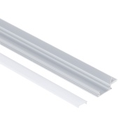 Профиль алюминиевый врезной/торцевой CAPELLA-3218A, с экраном, цвет алюминий, 2м (для 18 ДСП), AKS — купить мебельную фурнитуру в Санкт-Петербурге | AKS мебель
