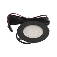 Светильник светодиодный SUN, врезной, 2W, 12V, круглый, черный, 6000К, AKS — купить мебельную фурнитуру в Санкт-Петербурге | AKS мебель
