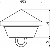 Пуговица мебельная 22мм стекло на ножке AKS — купить мебельную фурнитуру в Санкт-Петербурге | AKS мебель
