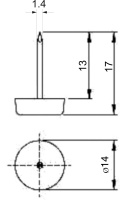 Подпятник черный с гвоздем (уп/20шт) AKS — купить мебельную фурнитуру в Санкт-Петербурге | AKS мебель
