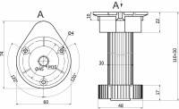 Опора кухонная пласт. h120 трехсоставная с овальным креплением, черный (1 уп. = 250 шт.) — купить мебельную фурнитуру в Санкт-Петербурге | AKS мебель
