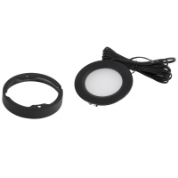 Светильник светодиодный STAR, врезной/накладной, 2W, 12V круглый, черный, 6000К, AKS — купить мебельную фурнитуру в Санкт-Петербурге | AKS мебель
