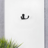 Крючок меб. двухрожковый мет. WP19 черный матовый GRIDLI — купить мебельную фурнитуру в Санкт-Петербурге | AKS мебель
