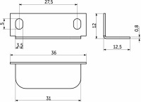 Планка ответная угловая к замку AKS увеличенная — купить мебельную фурнитуру в Санкт-Петербурге | AKS мебель
