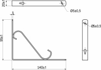 Полкодержатель мет. SONATA 140*95*20*3, белый AKS — купить мебельную фурнитуру в Санкт-Петербурге | AKS мебель
