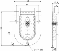 Ролик FAST для раздвижных дверей верхний AKS 50 кг — купить мебельную фурнитуру в Санкт-Петербурге | AKS мебель
