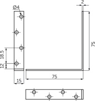 Уголок металлический FSC-04 75х75х15 (2,0), белый цинк (уп/4шт) AKS — купить мебельную фурнитуру в Санкт-Петербурге | AKS мебель
