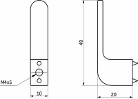 Крючок меб. однорожковый мет. START сатин AKS — купить мебельную фурнитуру в Санкт-Петербурге | AKS мебель
