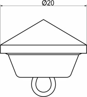 Пуговица мебельная 20мм стекло на ножке AKS — купить мебельную фурнитуру в Санкт-Петербурге | AKS мебель
