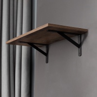 Полкодержатель мет. LINE 150*125*30*4, черный AKS — купить мебельную фурнитуру в Санкт-Петербурге | AKS мебель
