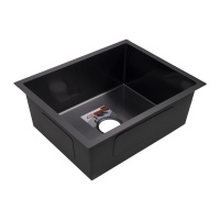 Мойка н/сталь, прямоугольная одночашевая, 570*460мм, черный, универсальная, AKS (3,2мм) — купить мебельную фурнитуру в Санкт-Петербурге | AKS мебель
