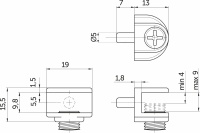 Полкодержатель для стекла регулируемый под сверление мет. MV-09 никель AKS — купить мебельную фурнитуру в Санкт-Петербурге | AKS мебель
