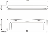 Ручка меб. KUBIC-96, глянцевый никель, AKS — купить мебельную фурнитуру в Санкт-Петербурге | AKS мебель
