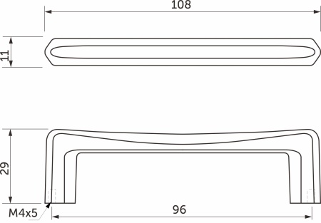 Ручка меб. KUBIC-96, глянцевый никель, AKS — купить мебельную фурнитуру в Санкт-Петербурге | AKS мебель
