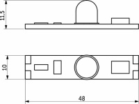 Выключатель встраиваемый в профиль, на движение (PIR), 12/24V, 60W/120W, AKS — купить мебельную фурнитуру в Санкт-Петербурге | AKS мебель
