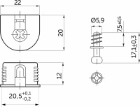 Эксцентриковая стяжка быстрого монтажа 20 мм металлический корпус + шток 6*8мм (уп./50 шт.) AKS — купить мебельную фурнитуру в Санкт-Петербурге | AKS мебель
